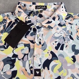 Bad Birdie Mens Savannah Swing Core Polo Shirt BBMP001-467A Floral 2XL NWT